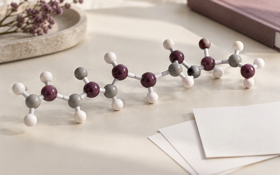 Illustrative amino-acid chain model for peptides; not a formula molecule